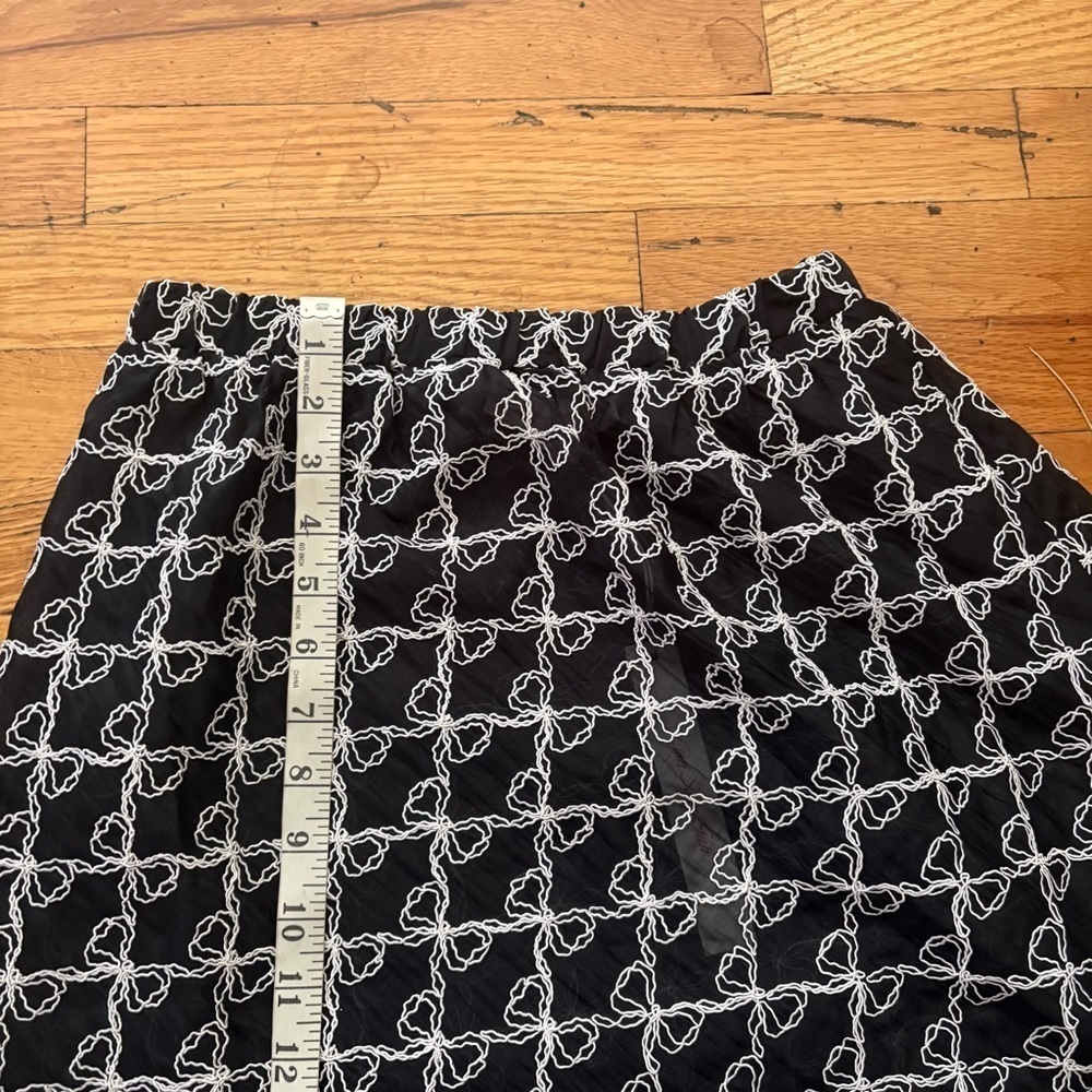 Lisa Says Gah Sheer Black Bow Print Skirt Size XXS - Picture 3 of 7